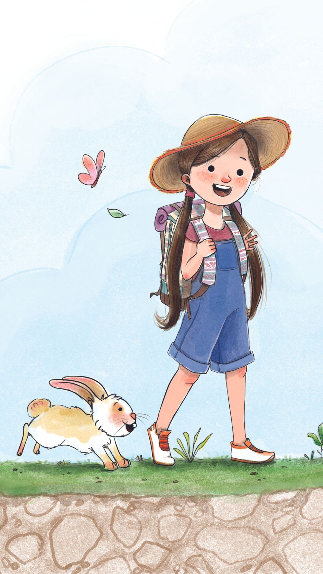 Ella skipping with Bunny