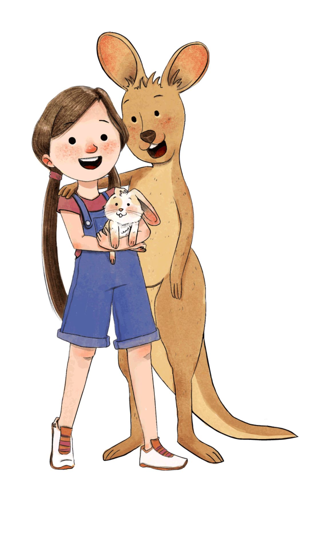 Ella holding bunny with kangaroo